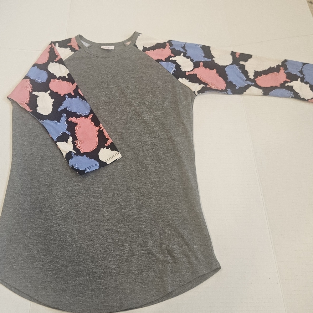 Womens baseball style 3/4 length sleeve Americana top size small